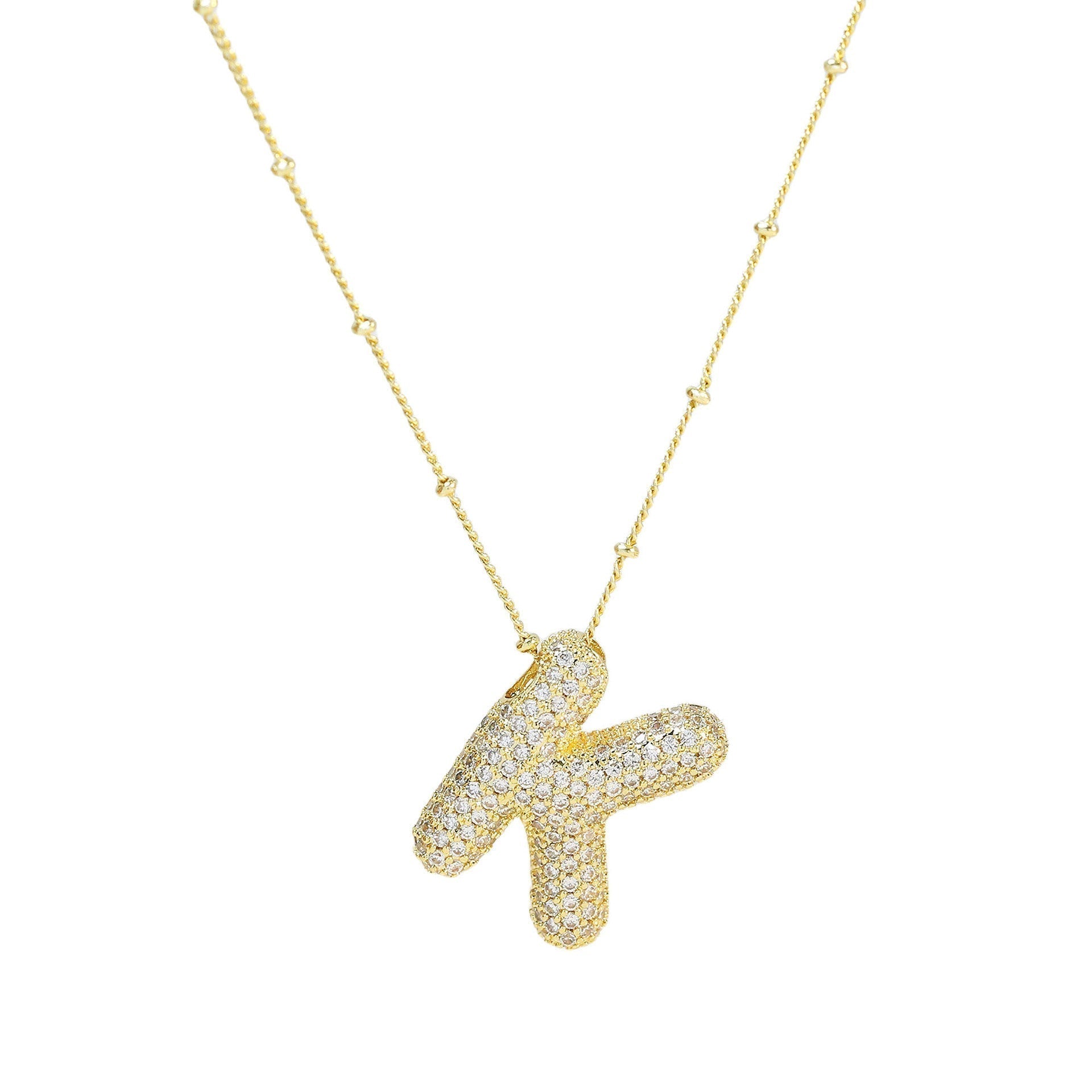 Savanira™ | Diamond Bubble Letter Necklace