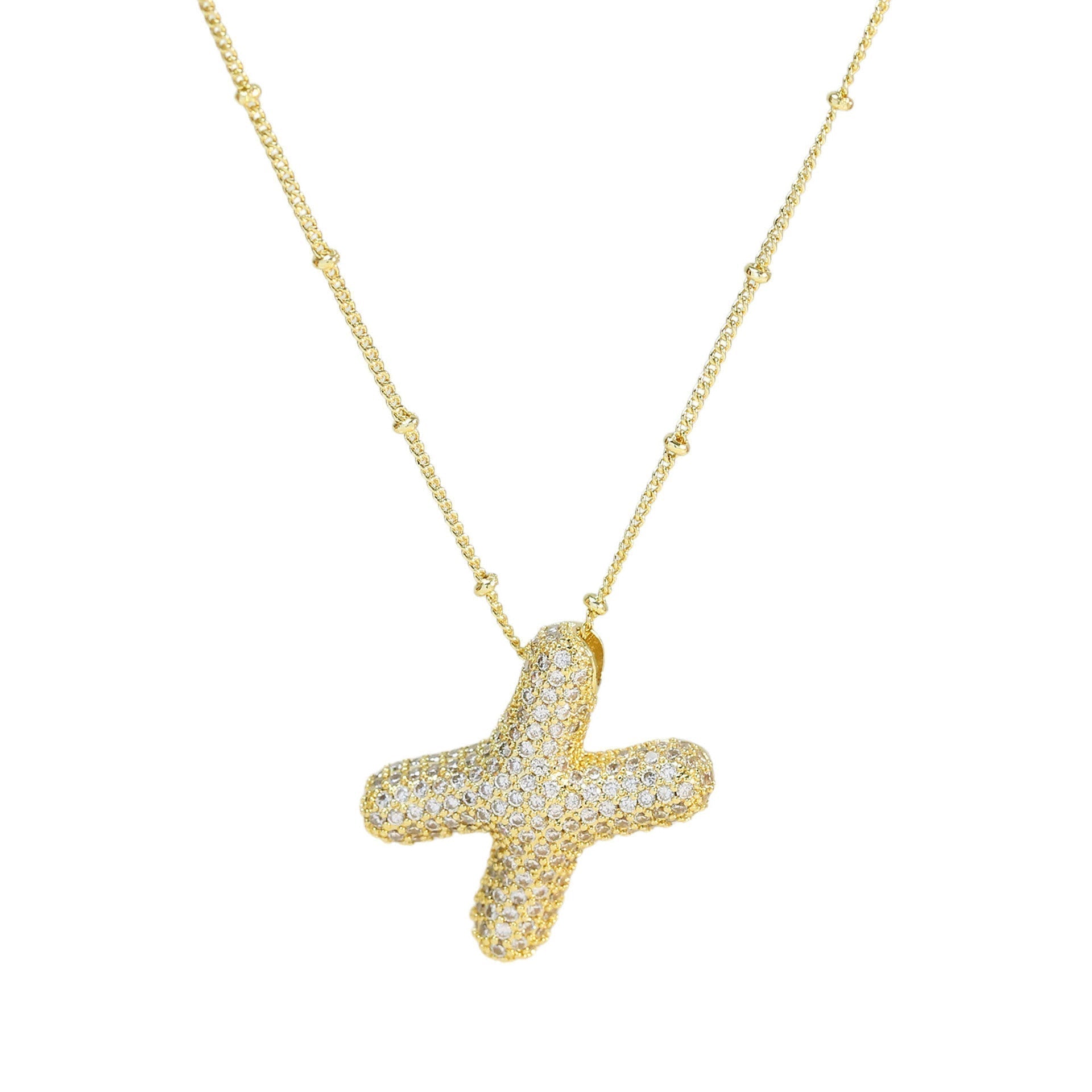 Savanira™ | Diamond Bubble Letter Necklace