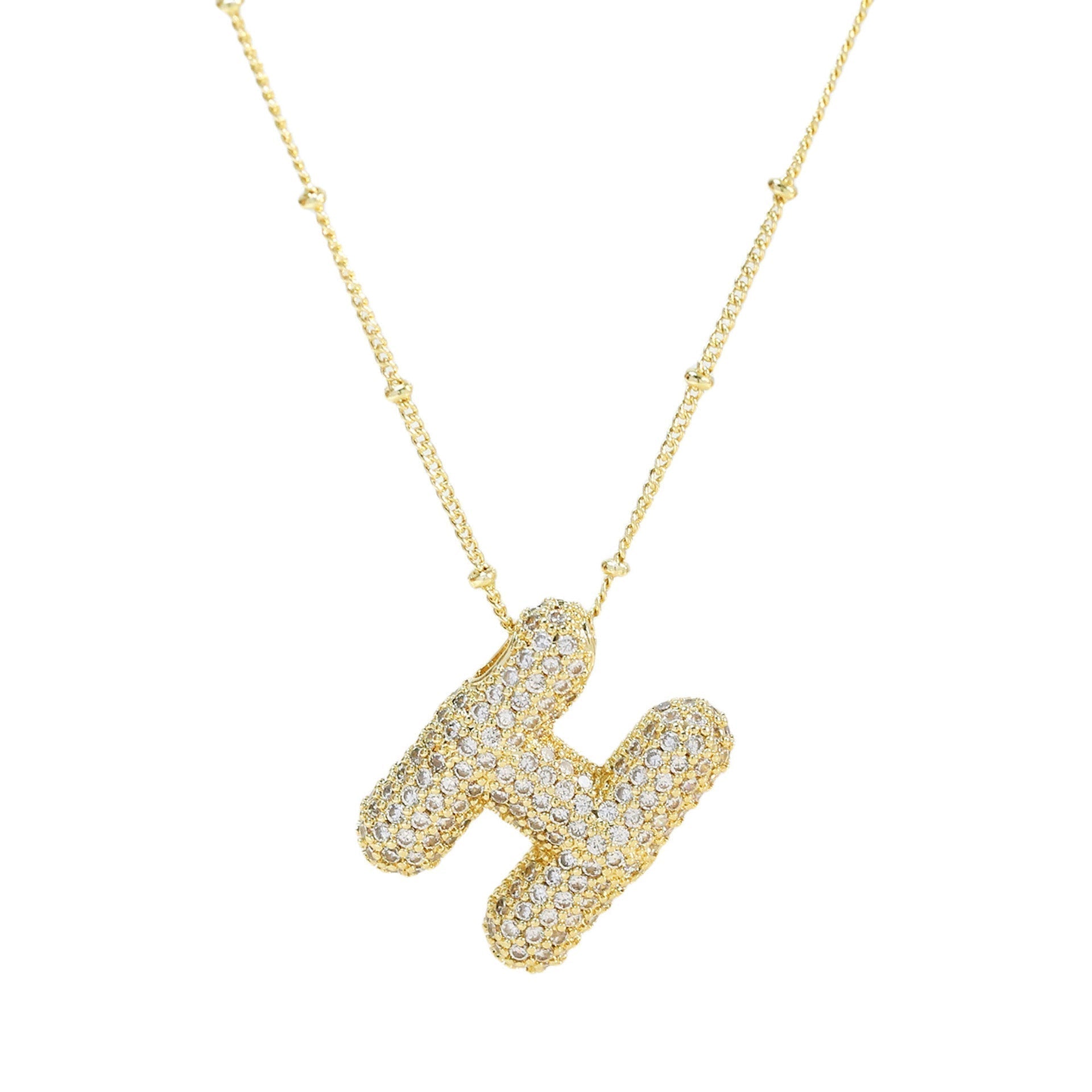 Savanira™ | Diamond Bubble Letter Necklace