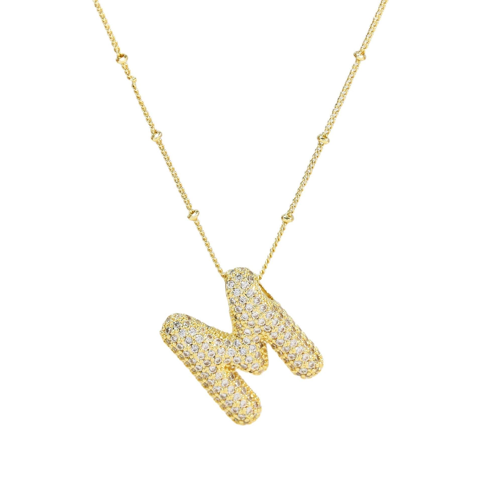 Savanira™ | Diamond Bubble Letter Necklace