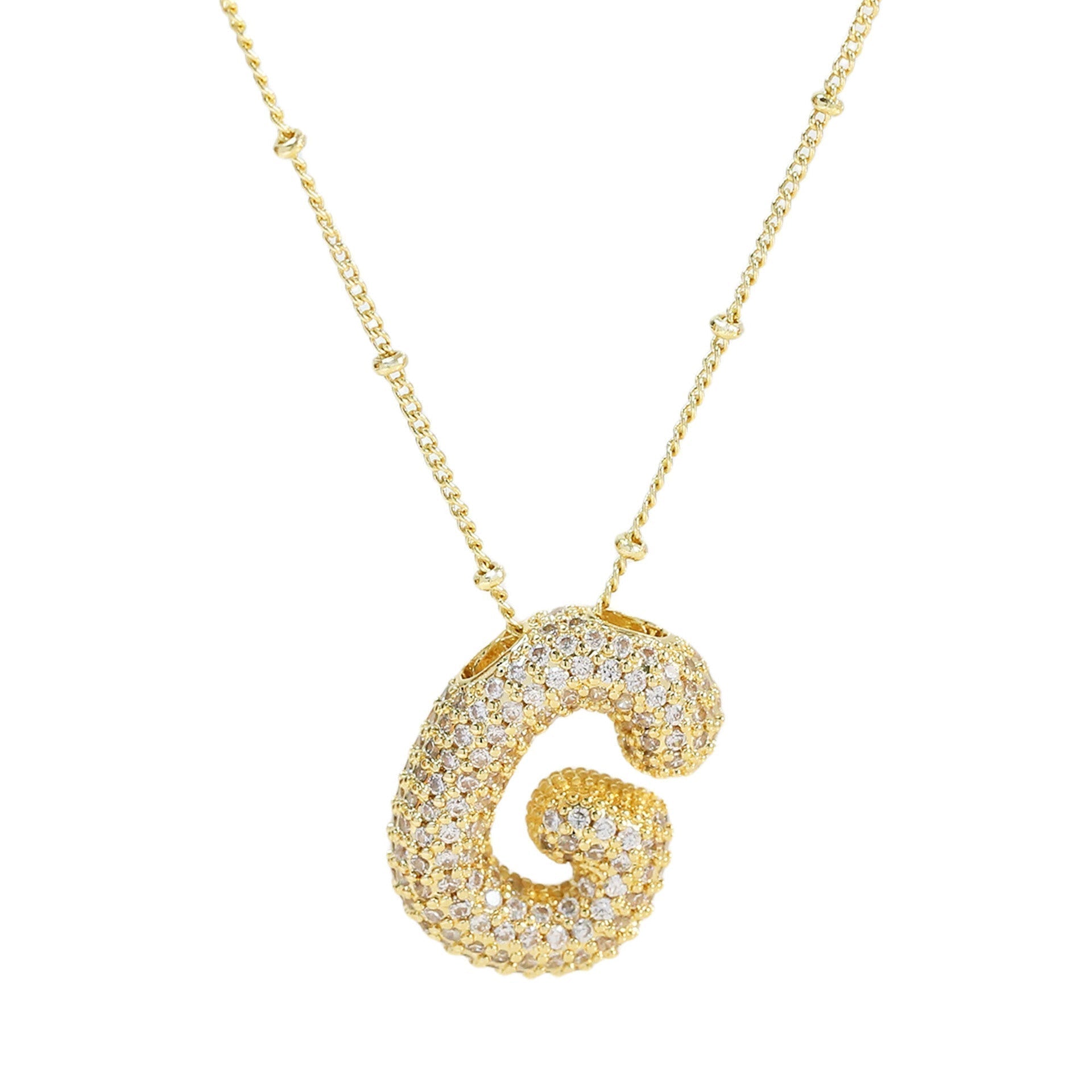 Savanira™ | Diamond Bubble Letter Necklace