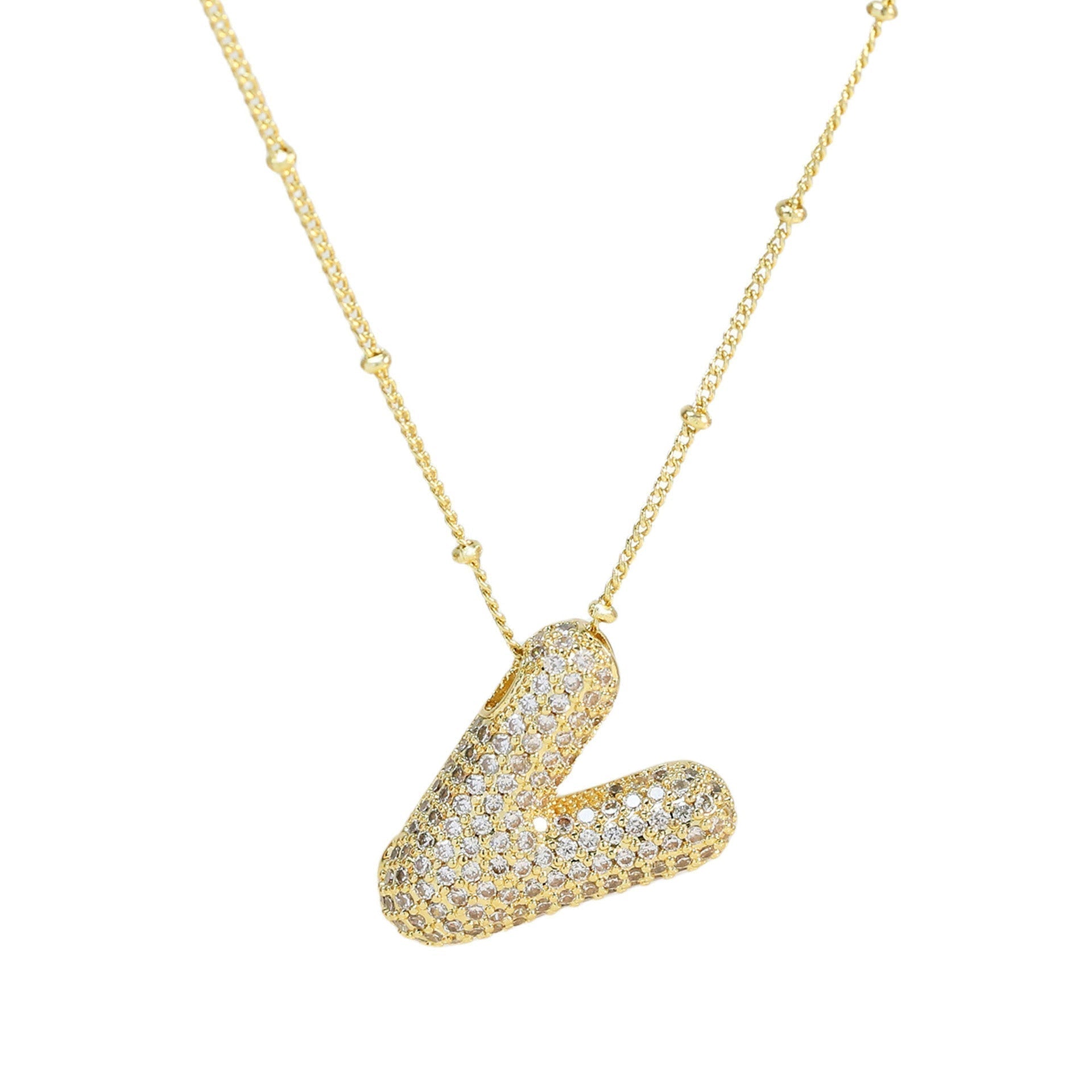 Savanira™ | Diamond Bubble Letter Necklace