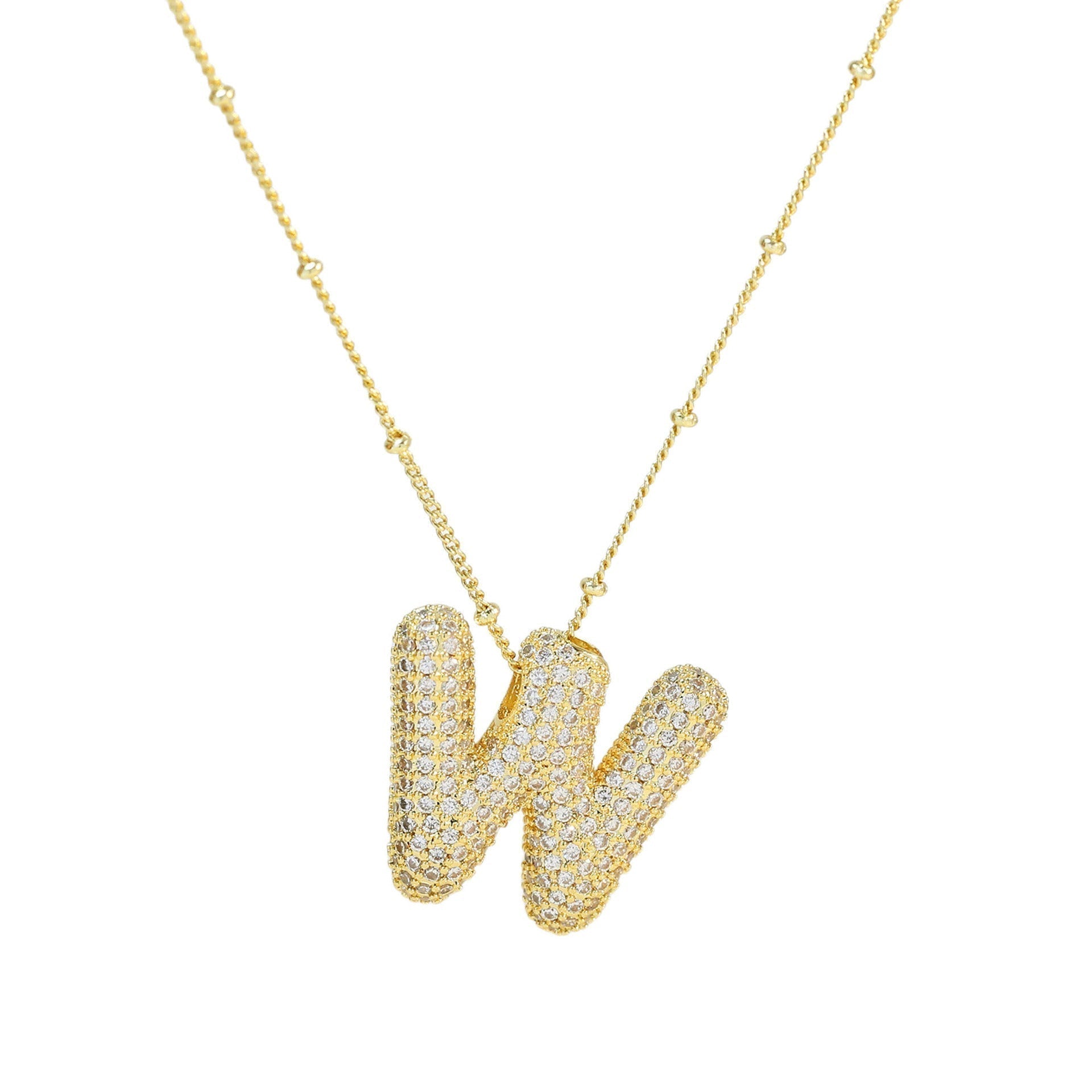 Savanira™ | Diamond Bubble Letter Necklace