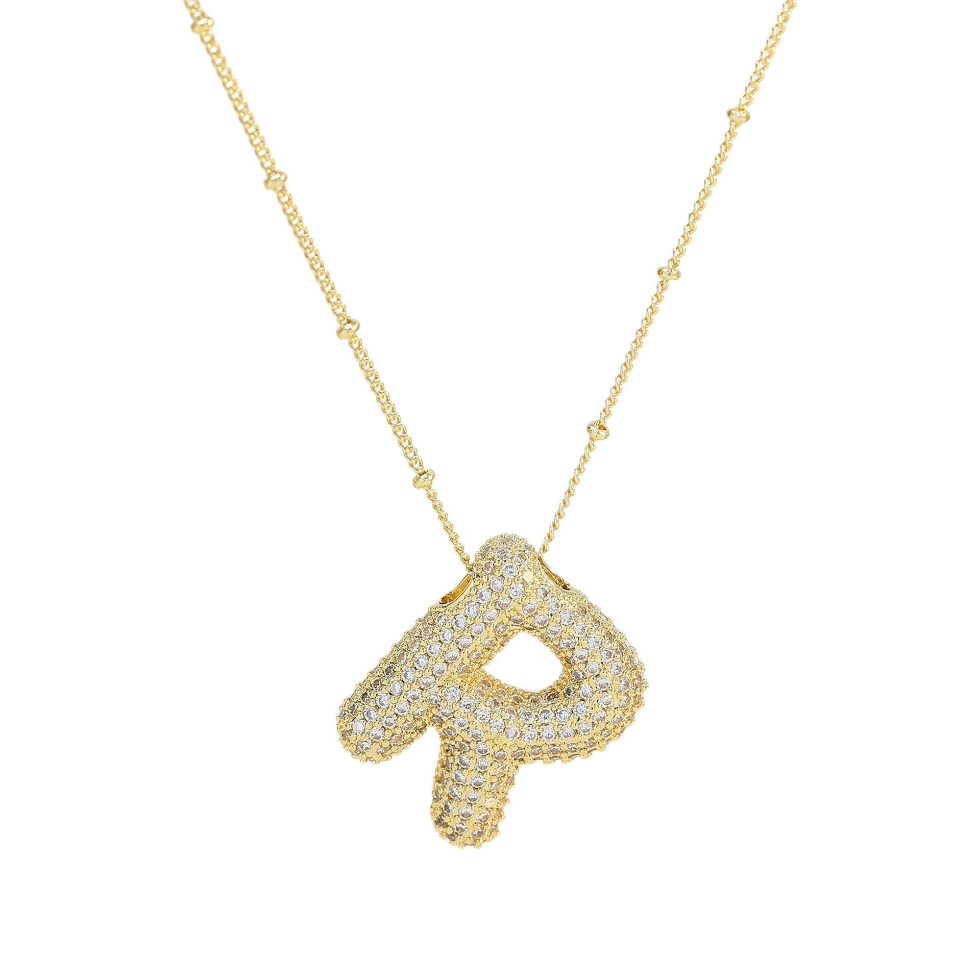 Savanira™ | Diamond Bubble Letter Necklace