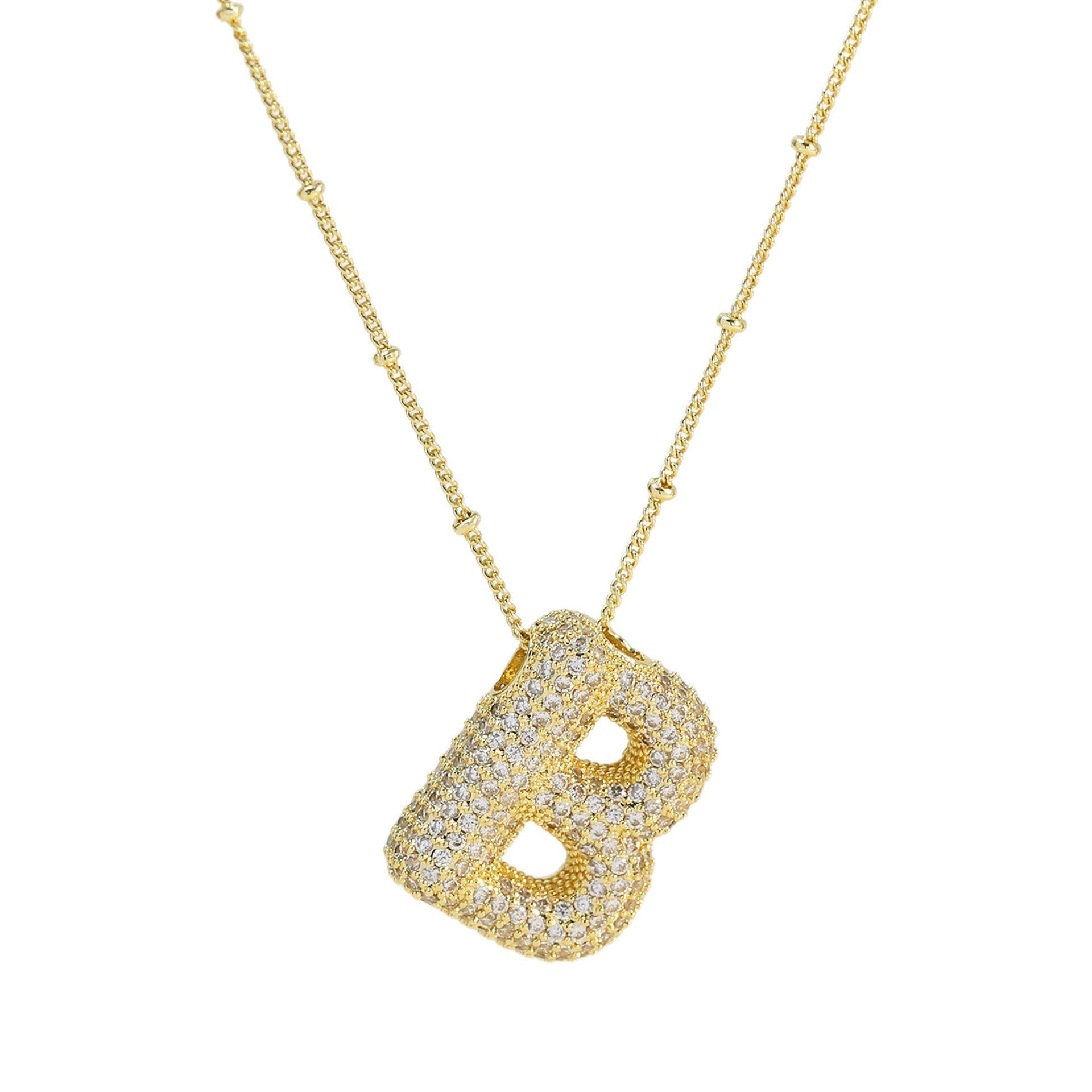 Savanira™ | Diamond Bubble Letter Necklace