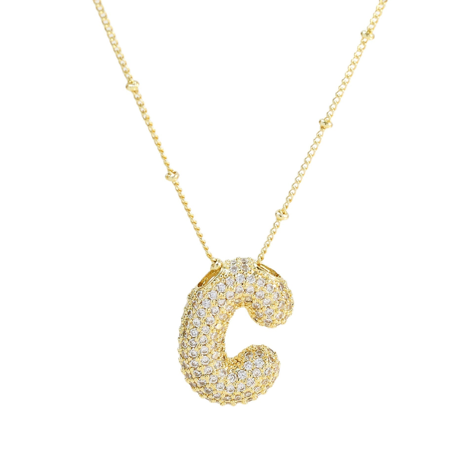 Savanira™ | Diamond Bubble Letter Necklace