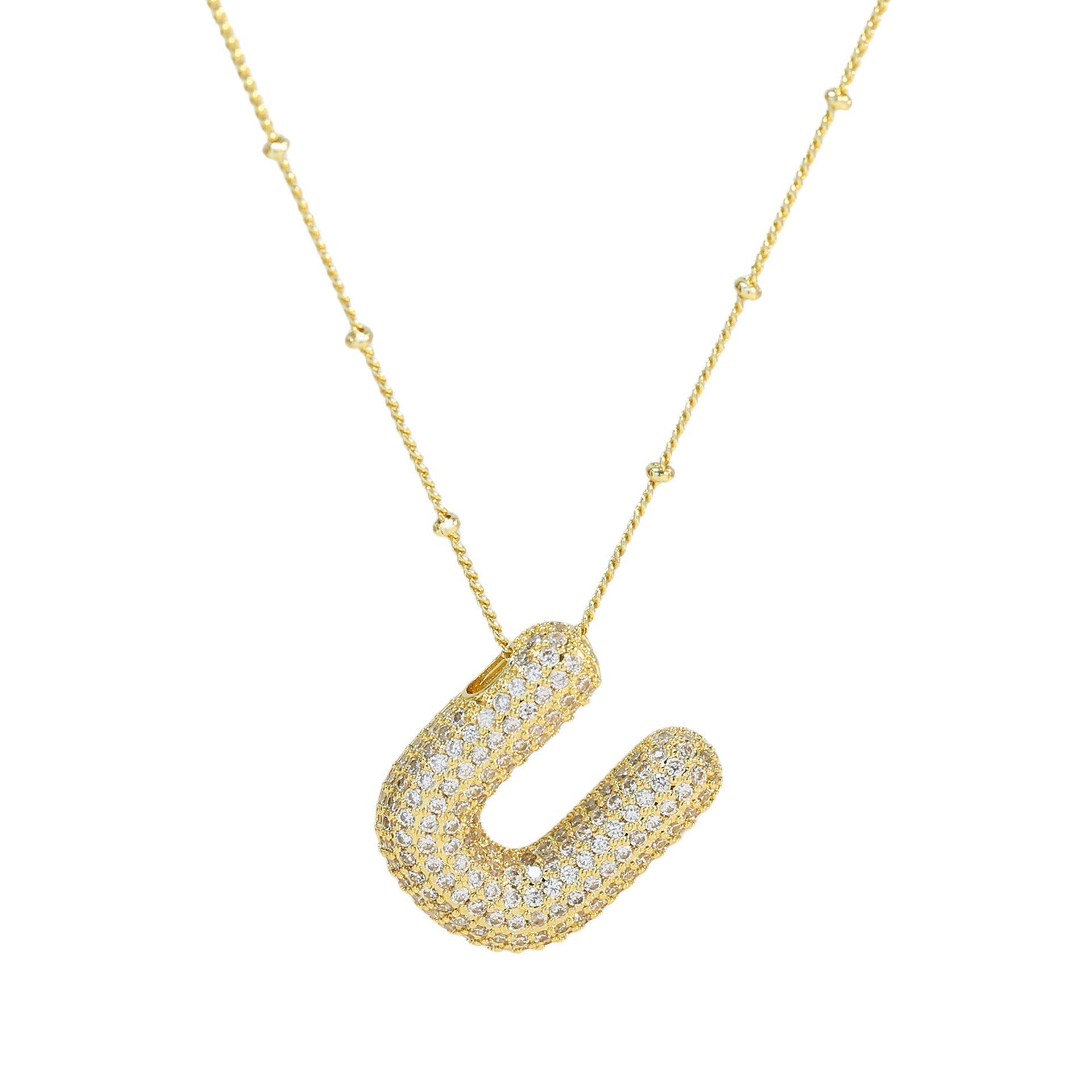 Savanira™ | Diamond Bubble Letter Necklace