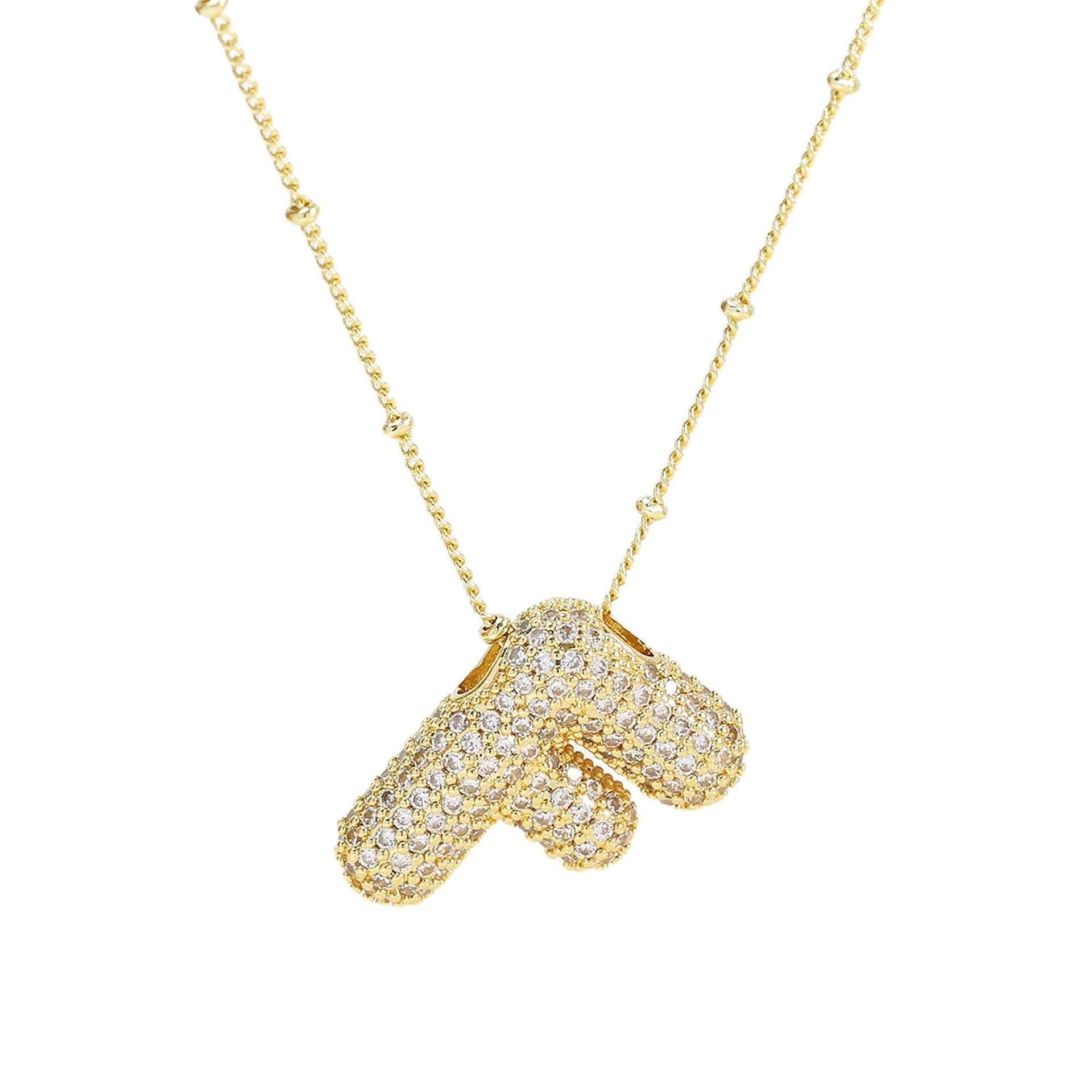 Savanira™ | Diamond Bubble Letter Necklace