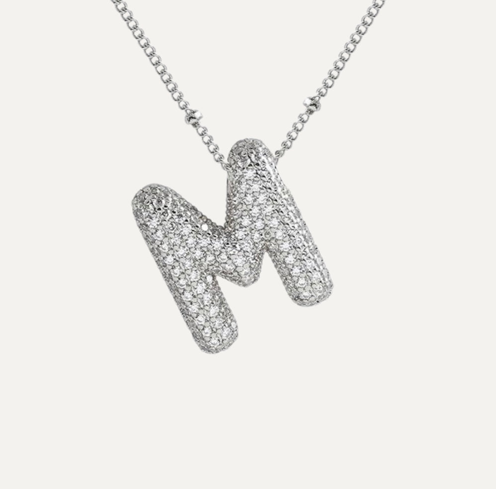 Savanira™ | Diamond Bubble Letter Necklace