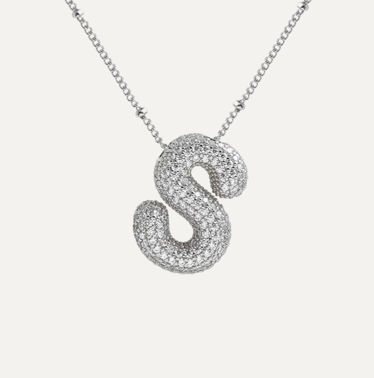 Savanira™ | Diamond Bubble Letter Necklace