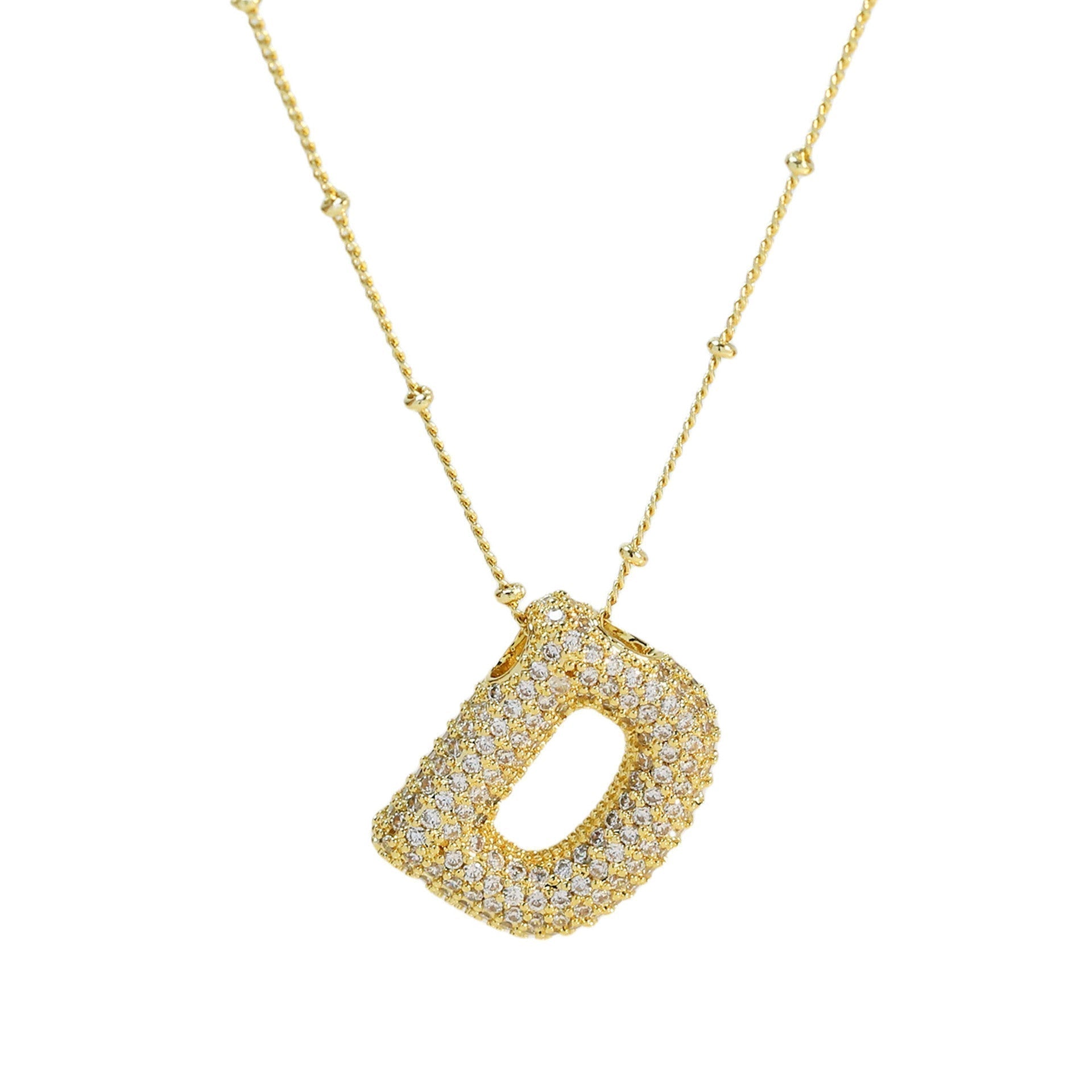 Savanira™ | Diamond Bubble Letter Necklace