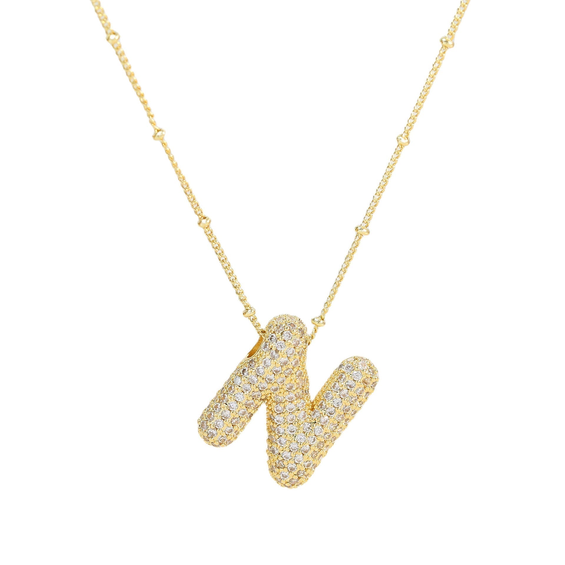 Savanira™ | Diamond Bubble Letter Necklace