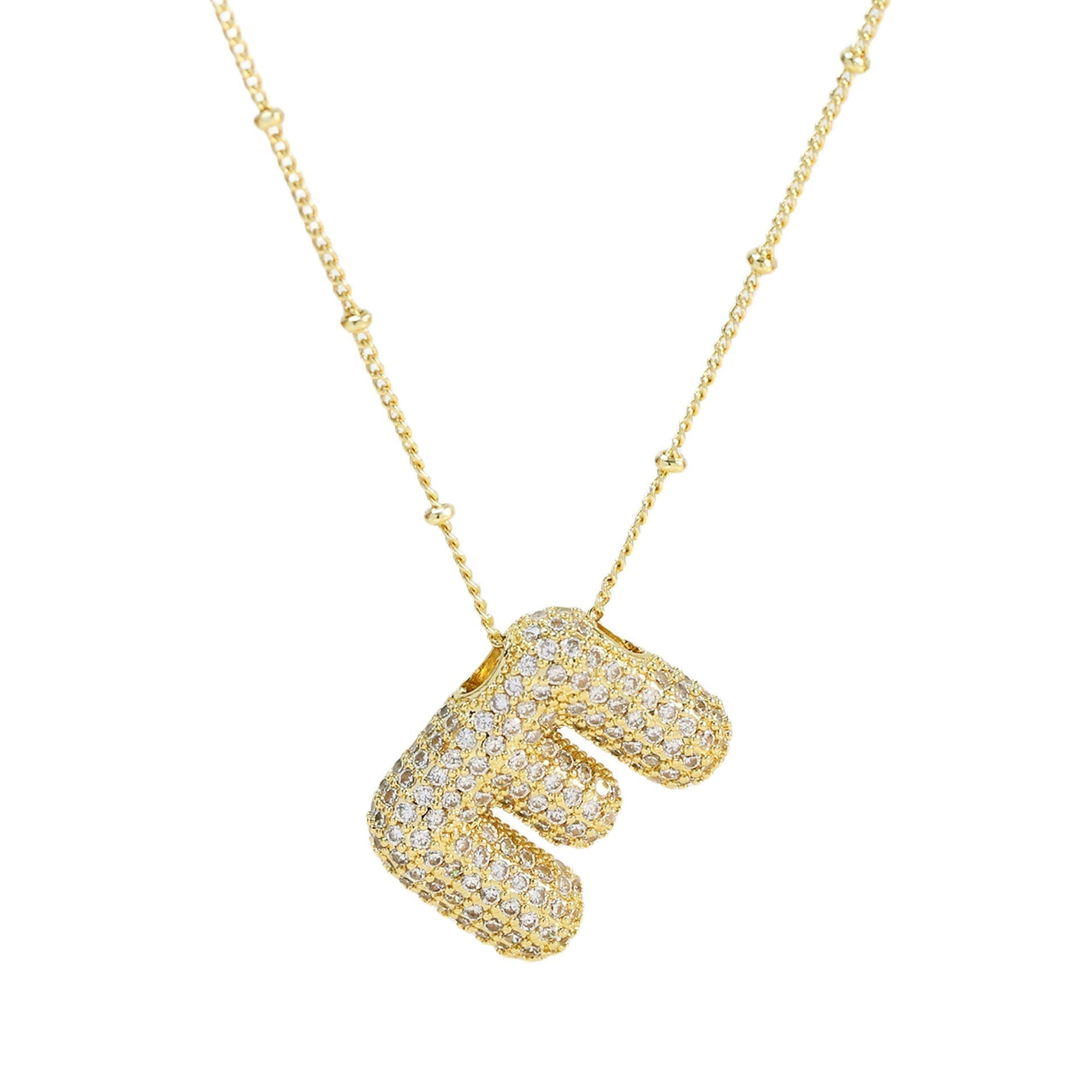 Savanira™ | Diamond Bubble Letter Necklace