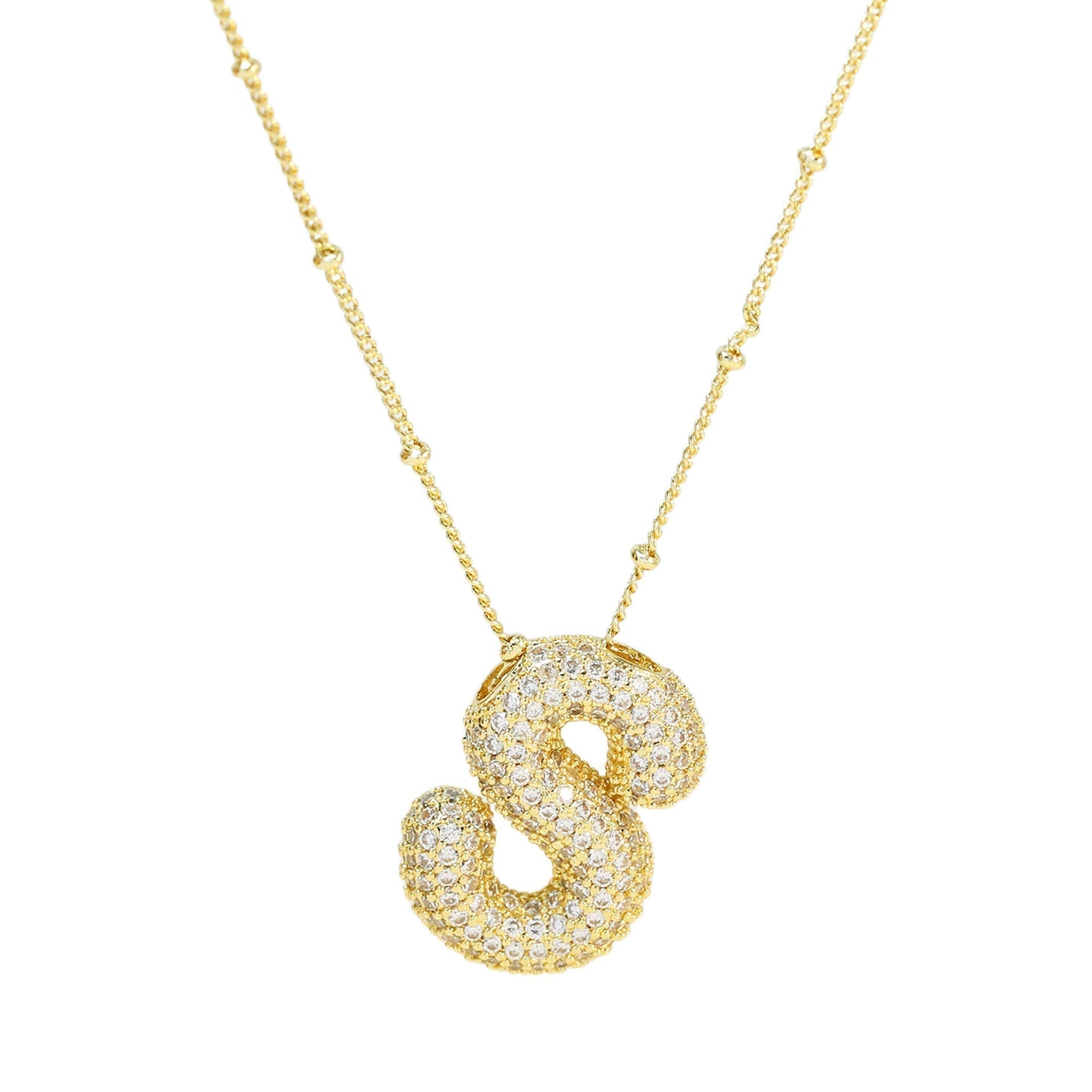 Savanira™ | Diamond Bubble Letter Necklace