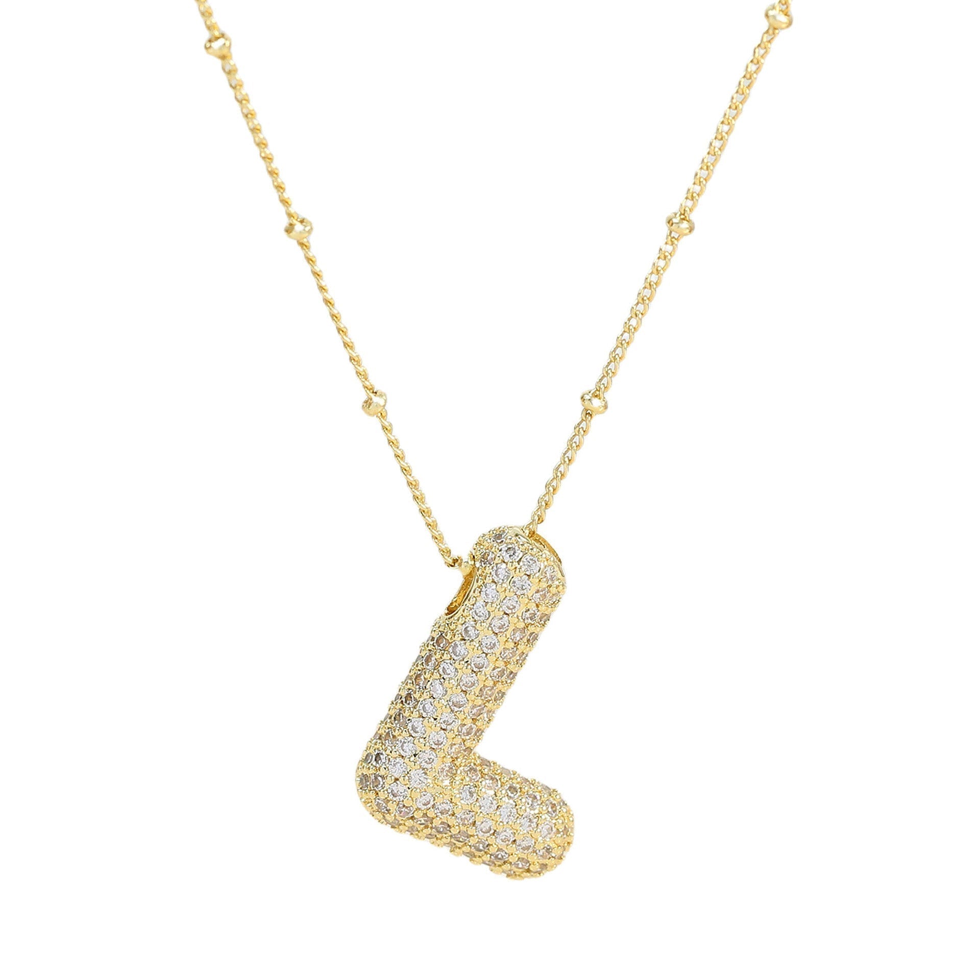 Savanira™ | Diamond Bubble Letter Necklace