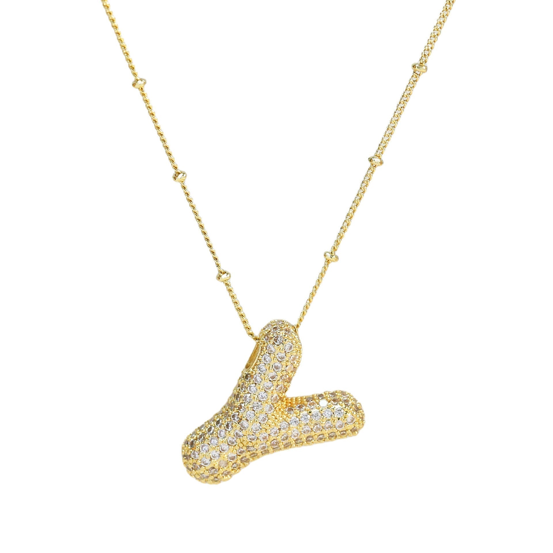 Savanira™ | Diamond Bubble Letter Necklace