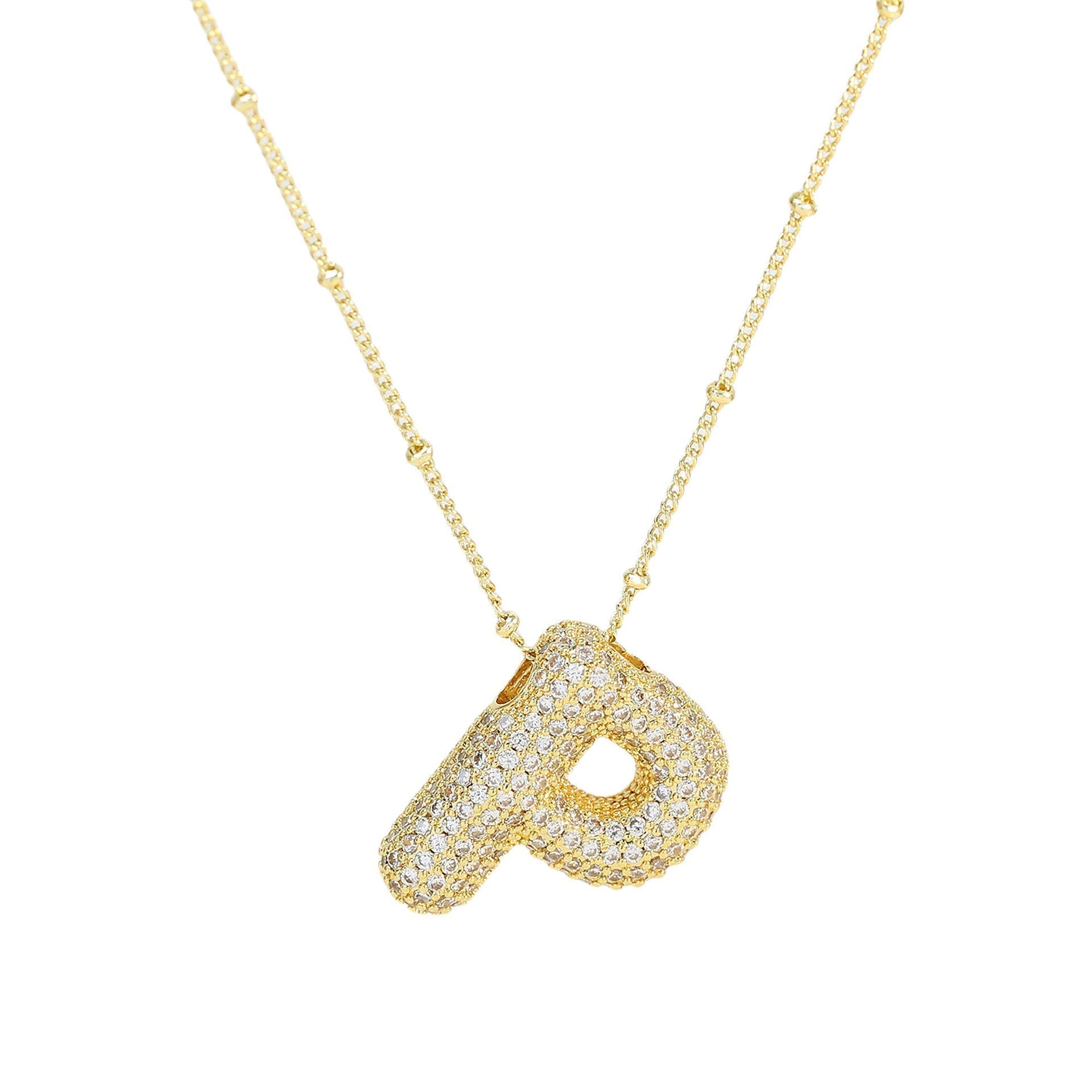 Savanira™ | Diamond Bubble Letter Necklace