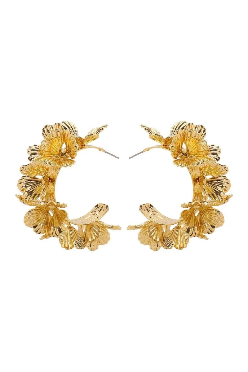 Hadira™ | C-Shaped Floral Earrings